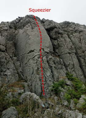 Topo of Squuezier. Slieve Rua, Upper Buttress