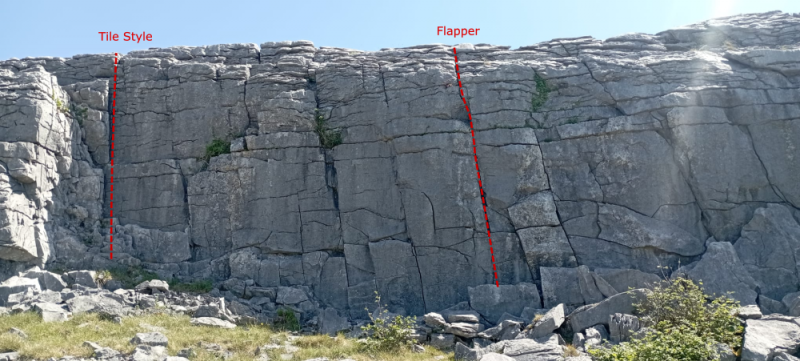 West facing cliff on lower buttress Slieve Rua